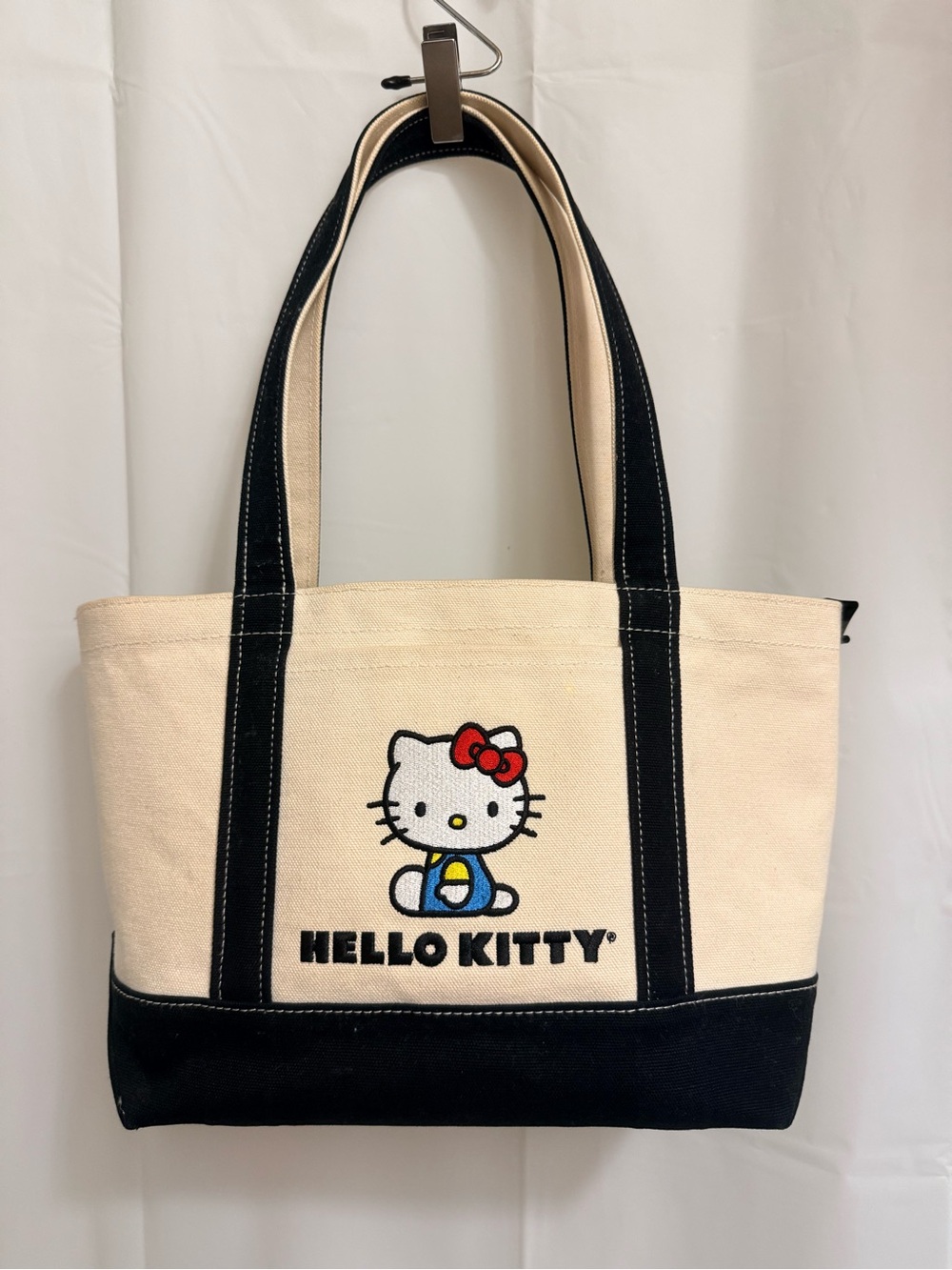 Baggu Hello Kitty Canvas Tote in Cream, Black and Red Accent